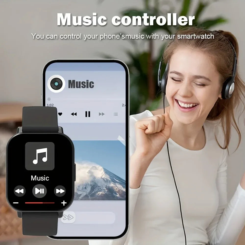 Smart Watch for Men & Women - Multi-Function Fitness Tracker with Call/Message/Weather/Alarm/Remote Camera Control, USB-Powered - Wear444