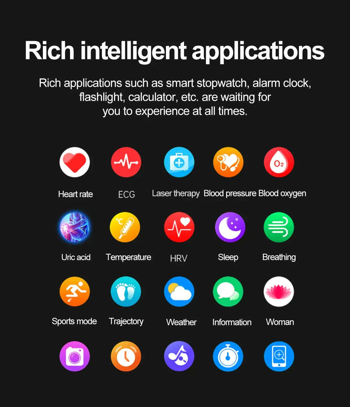 For Xiaomi Precise Laser Therapy Bracelet Uric Acid Blood Lipid ECG+PPG Health Smart Watch Bluetooth Call Smartwatches 2025 New - Wear444