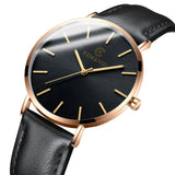 Top Brand Mens Watches Fashion Ultra Thin Analog Quartz Watches Leather Belt Simple Temperament Men's Clock relogios masculino