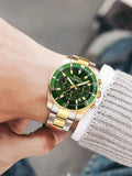BIDEN Mens Chronograph Stainless Steel Strap Waterproof Date Quartz Watch, Business Casual Wrist Watches