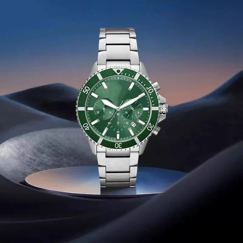 Premium Large Dial Quartz Watch - Luminous Stainless Steel Statement Piece