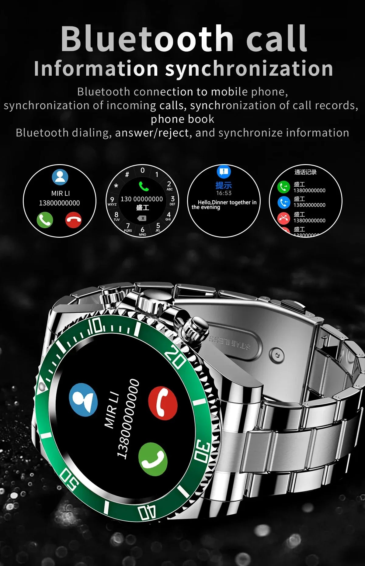 2025 New Men's Smart Watch 1.3" AMOLED HD Screen GPS Exercise Tracking Heart Rate Bluetooth Call Fashion Women's Smart Watch - Wear444
