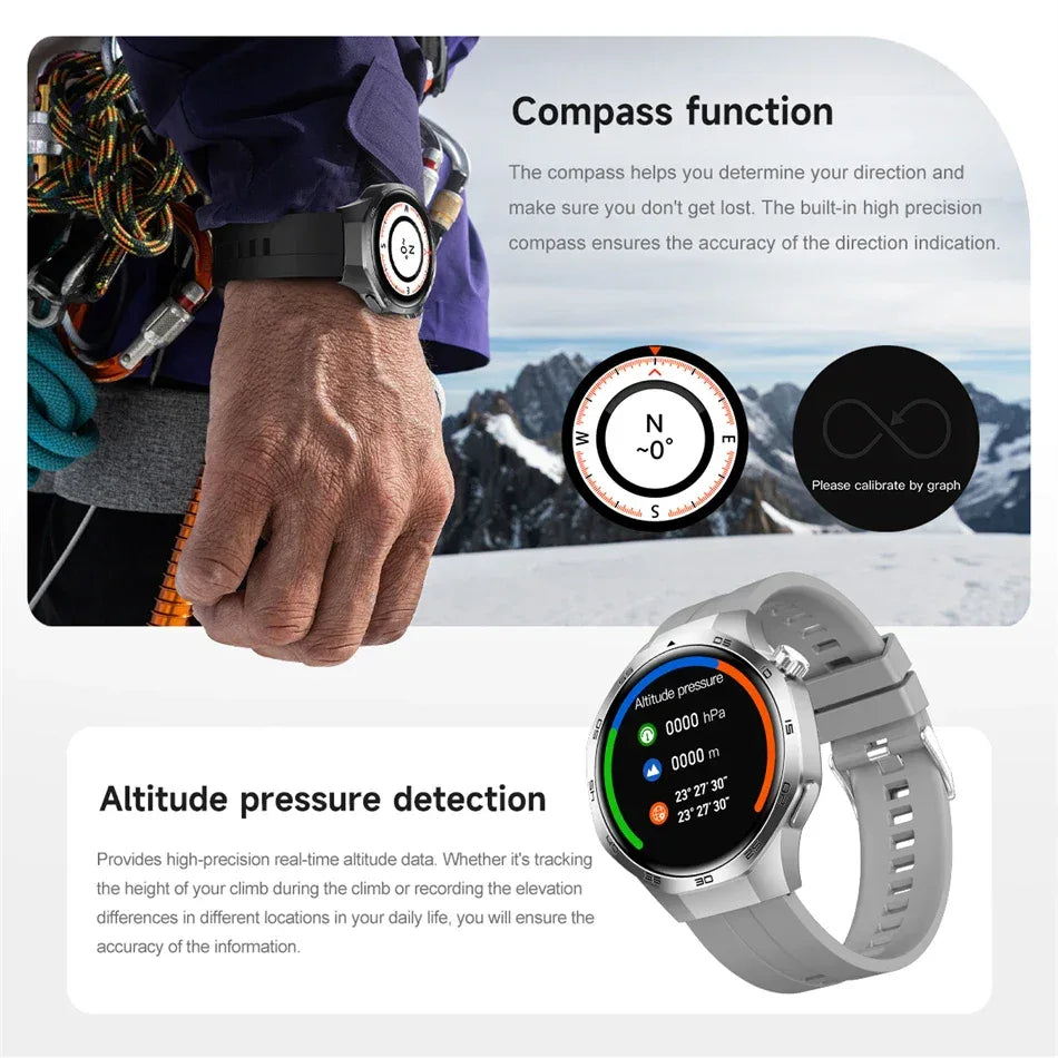 New Watch 5 Pro Smart Watch HD AMOLED Screen GPS Tracker Bluetooth Call Health Monitoring Waterproof Sports SmartWatch Men Women - Wear444