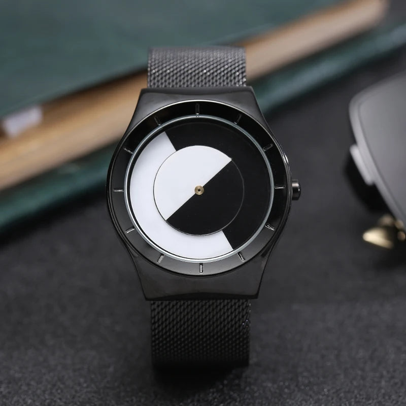 Creative Quartz Watches Men Top FASHION Brand Casual Stainless steel Mesh Band Unisex Watch Clock Male female Gentleman gift