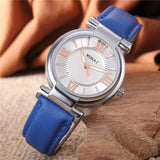 WOKAI high quality casual men's belt quartz watch classic retro Roman simple style business male student electronic clock