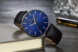 Top Brand Mens Watches Fashion Ultra Thin Analog Quartz Watches Leather Belt Simple Temperament Men's Clock relogios masculino