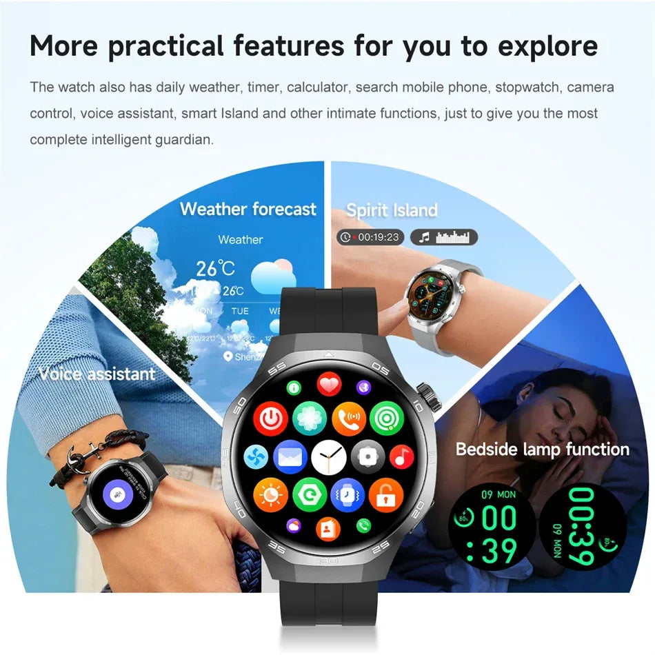 New Watch 5 Pro Smart Watch HD AMOLED Screen GPS Tracker Bluetooth Call Health Monitoring Waterproof Sports SmartWatch Men Women - Wear444