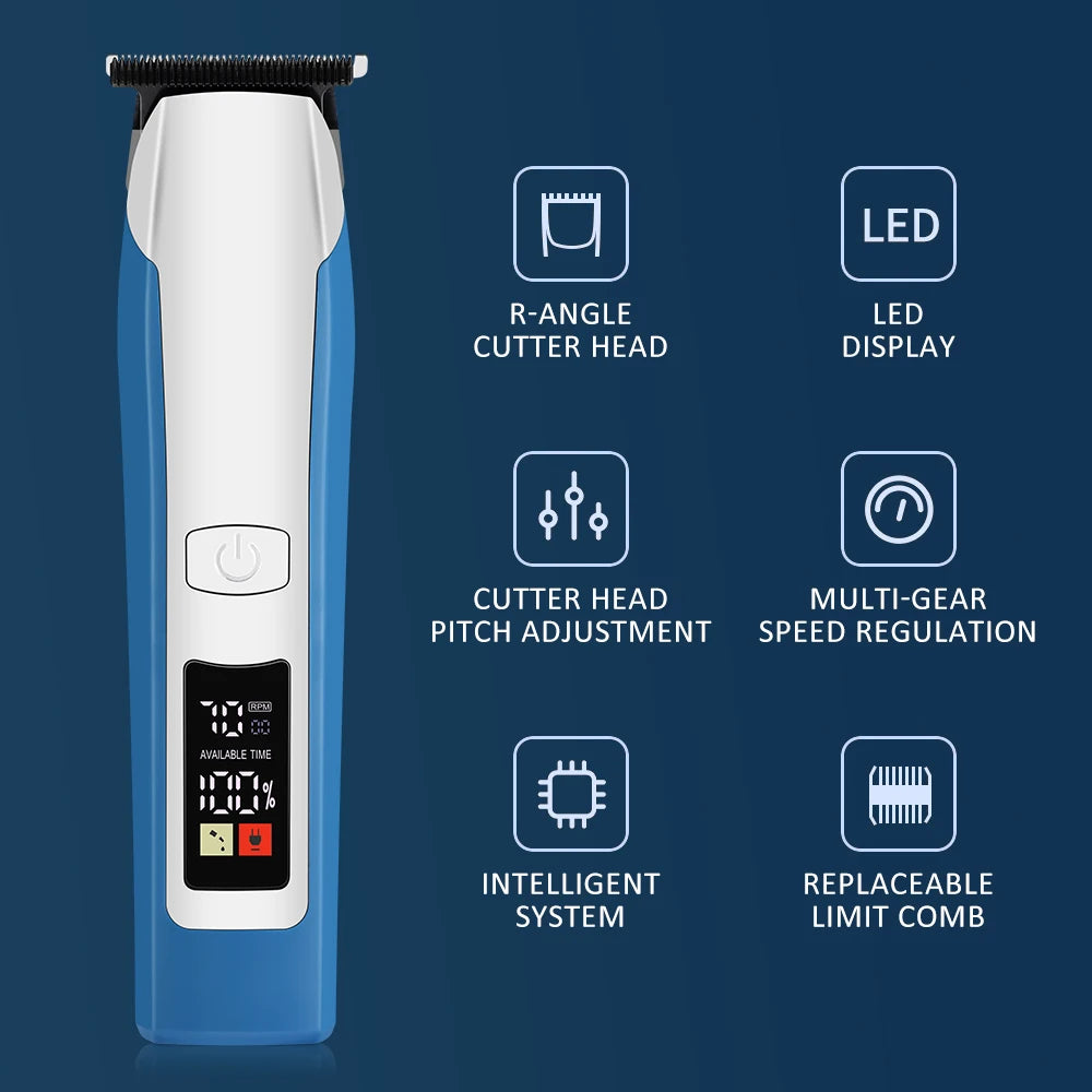 Men's Hair Cutting Machine Electric Trimmer for Man Professional Hair Clipper Barber Beard Shaver With 6pcs 1.5-9mm Limit Comb