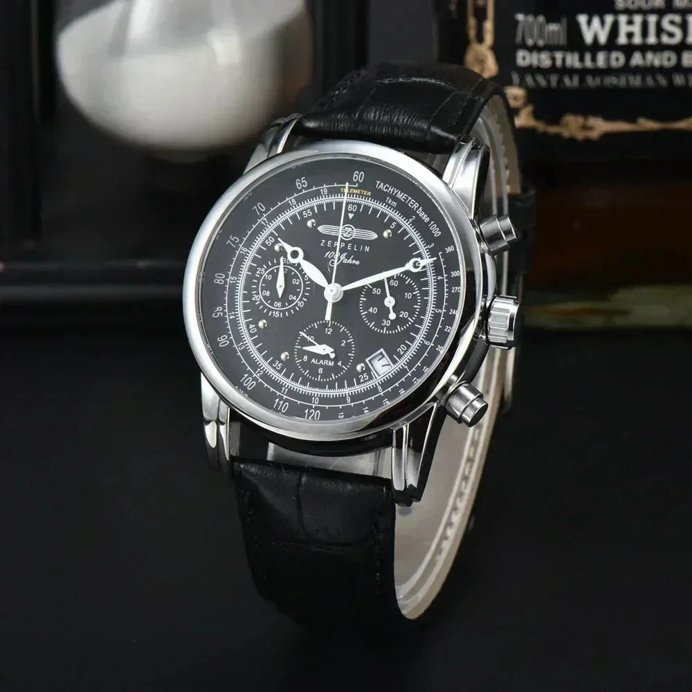 ZEPPELIN Airship Watch - Vintage Leather Business Classic