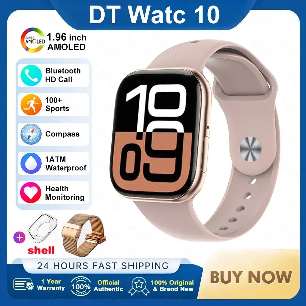 2025 New Original for Apple DT Watch 10 Smart Watch Men AMOLED 4GB Memory Music 3D Surround BT Call Waterproof smart watch Woman - Wear444