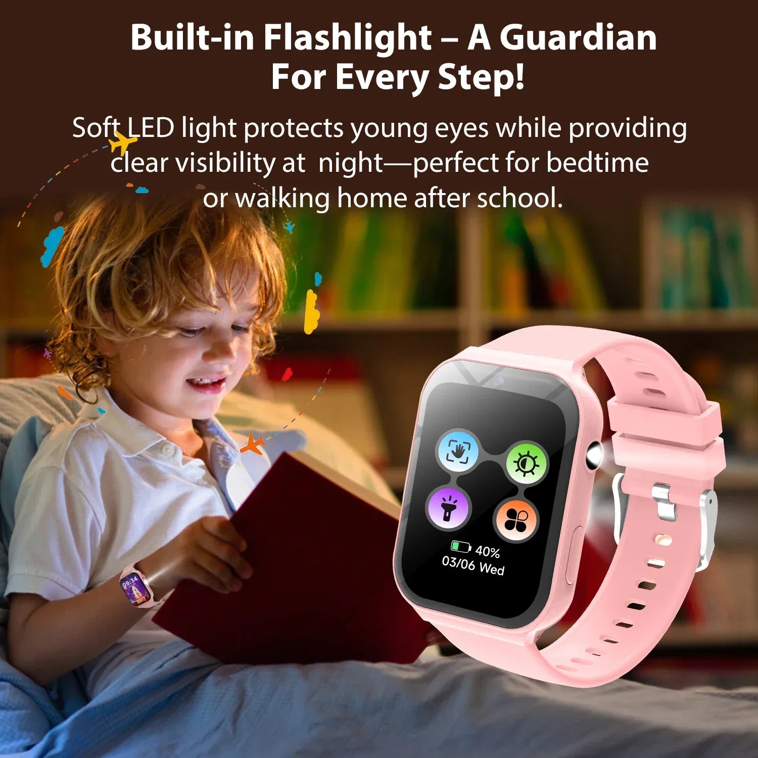 2025 New Smartwatch For Kids HD Camera Flashlight Study Partners Multi Games Calculator Children's Day Birthday Gift Boys Girls - Wear444
