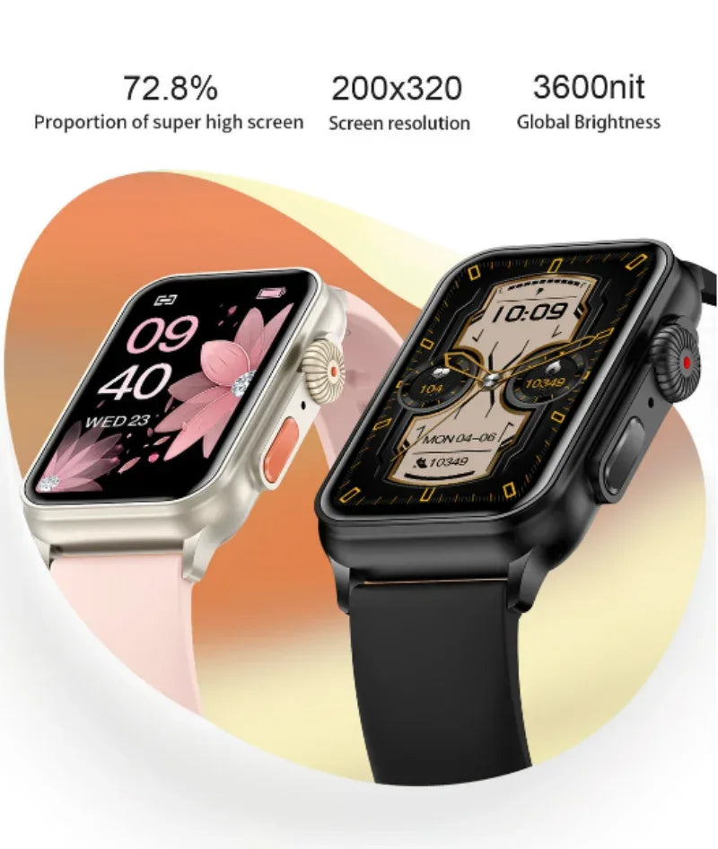 H23 Smart Watch Women 1.57 Inch HD Screen Zinc Alloy Shell Mirror Glass 200+Wallpaper Bluetooth Calls Sports Fashion Smartband - Wear444