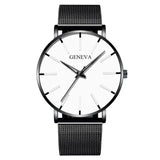 Minimalist Mens Fashion Ultra Thin Watches Simple Men Business Stainless Steel Mesh Belt Quartz Wrist Watch Relogio Masculino