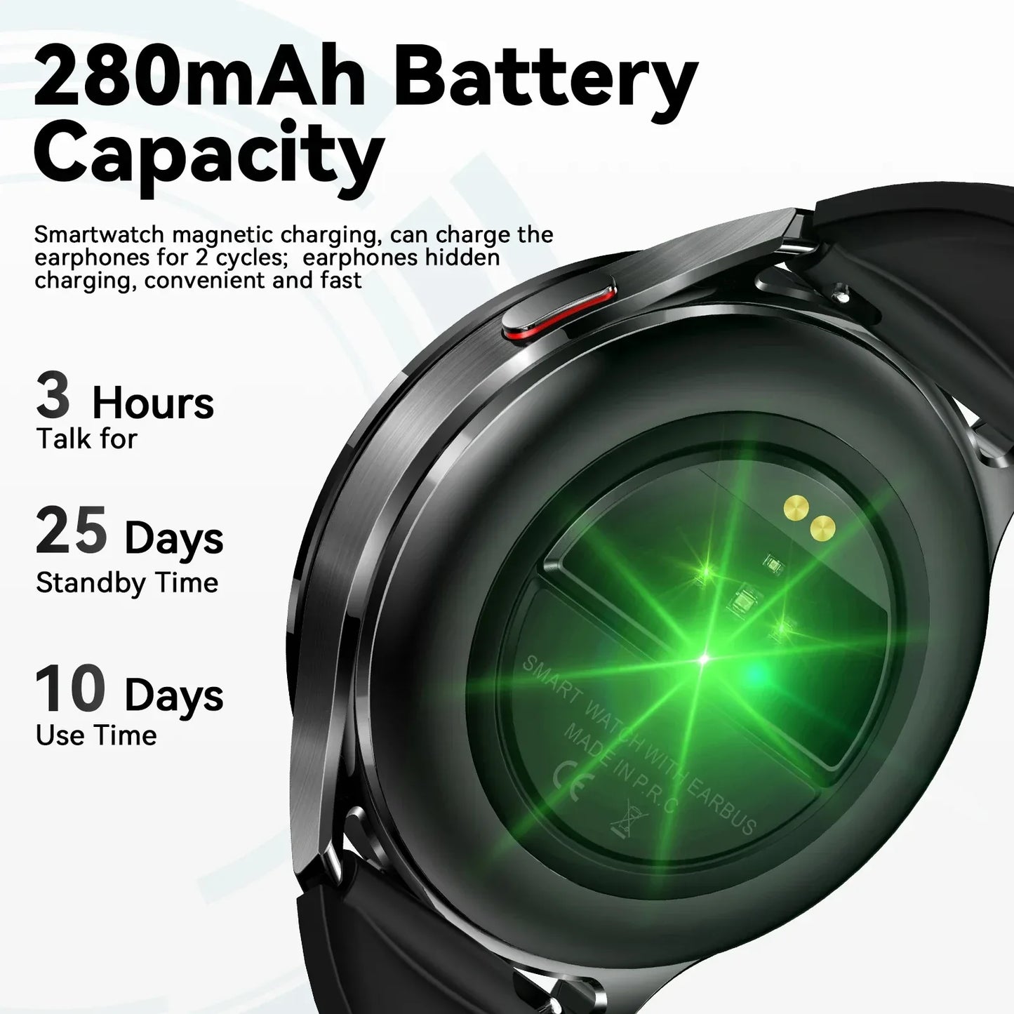 EIGIIIS Smart Watch with Earbuds1.39"HD Fitness Watch with Heart Rate Blood Oxygen Sleep Tracker 2 in1 Bluetooth for iOS Android - Wear444