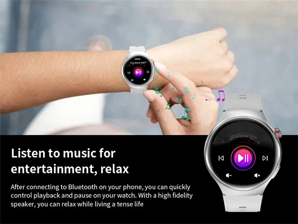 Gift Man Health Monitor Waterproof BT Call NFC AMOLED Screen 360*360 GPS Track Compass New military GT4 Pro 2026 SmartWatch Men - Wear444