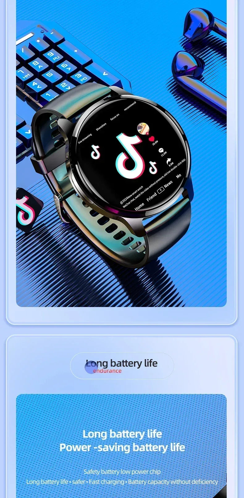 5G Android Smartwatch P68 With Rotary Camera GPS WIFI SIM Card 1.508 inch Amoled Screen 256GB Storage Waterproof Smart Watch Men - Wear444