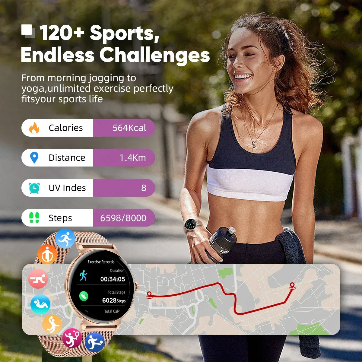 For Android IOS New Ultra Thin Smart Watch Women Screen Always Display Time Sports Bracelet Bluetooth Call Fashion Smartwatch - Wear444