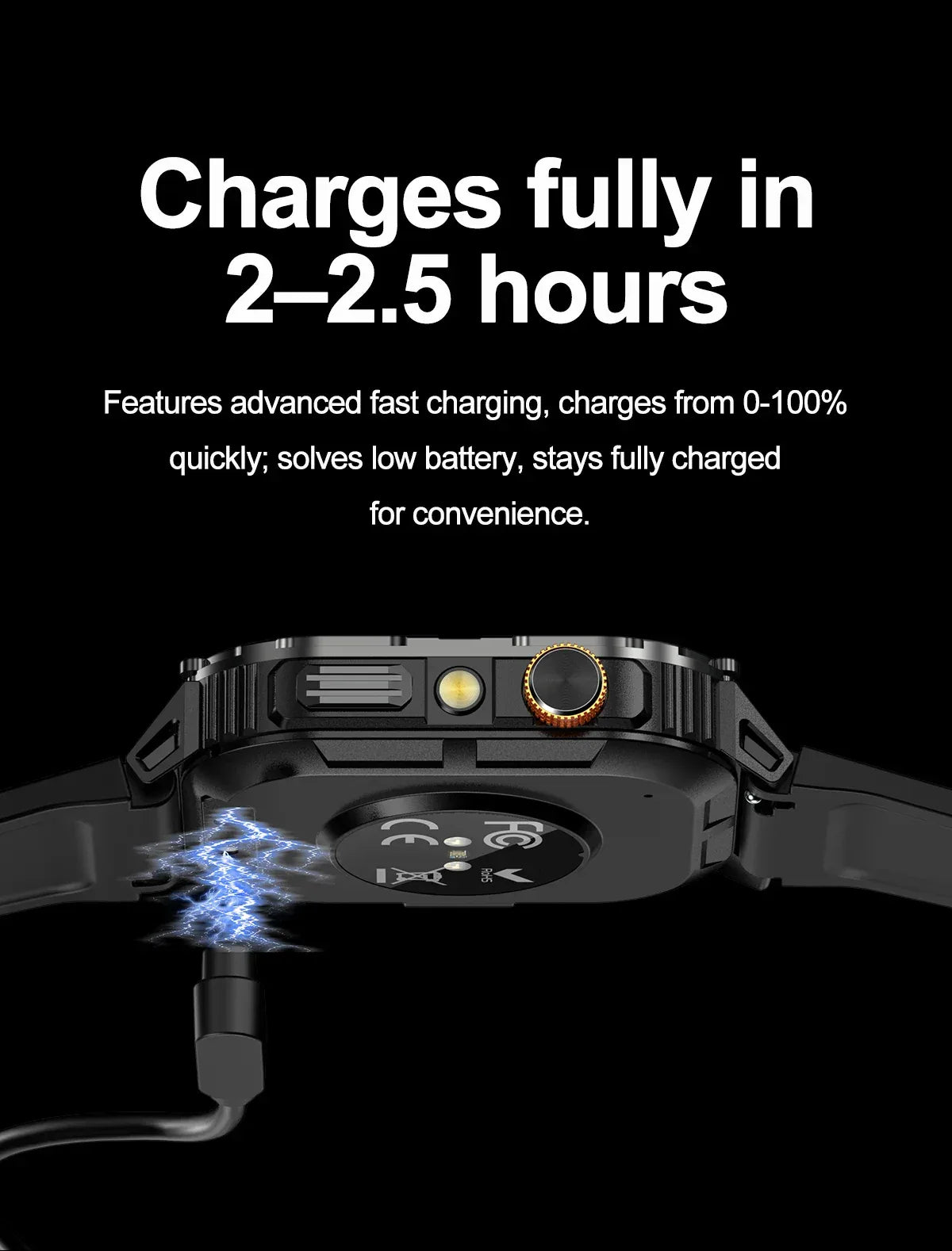 New 1000mAh military outdoor smartwatch for men, LED flashlight, IP68 waterproof, GPS sports, 2.01-inch Bluetooth call smartwatc - Wear444