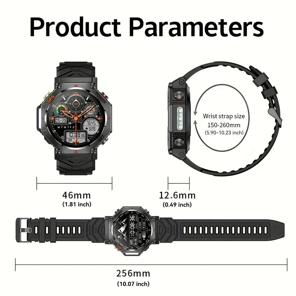 SENBONO GPS Smart Watch Men Built-in GPS Bluetooth Call AI GPT Fitness Tracker Waterproof Military Sports Smartwatch for Men - Wear444