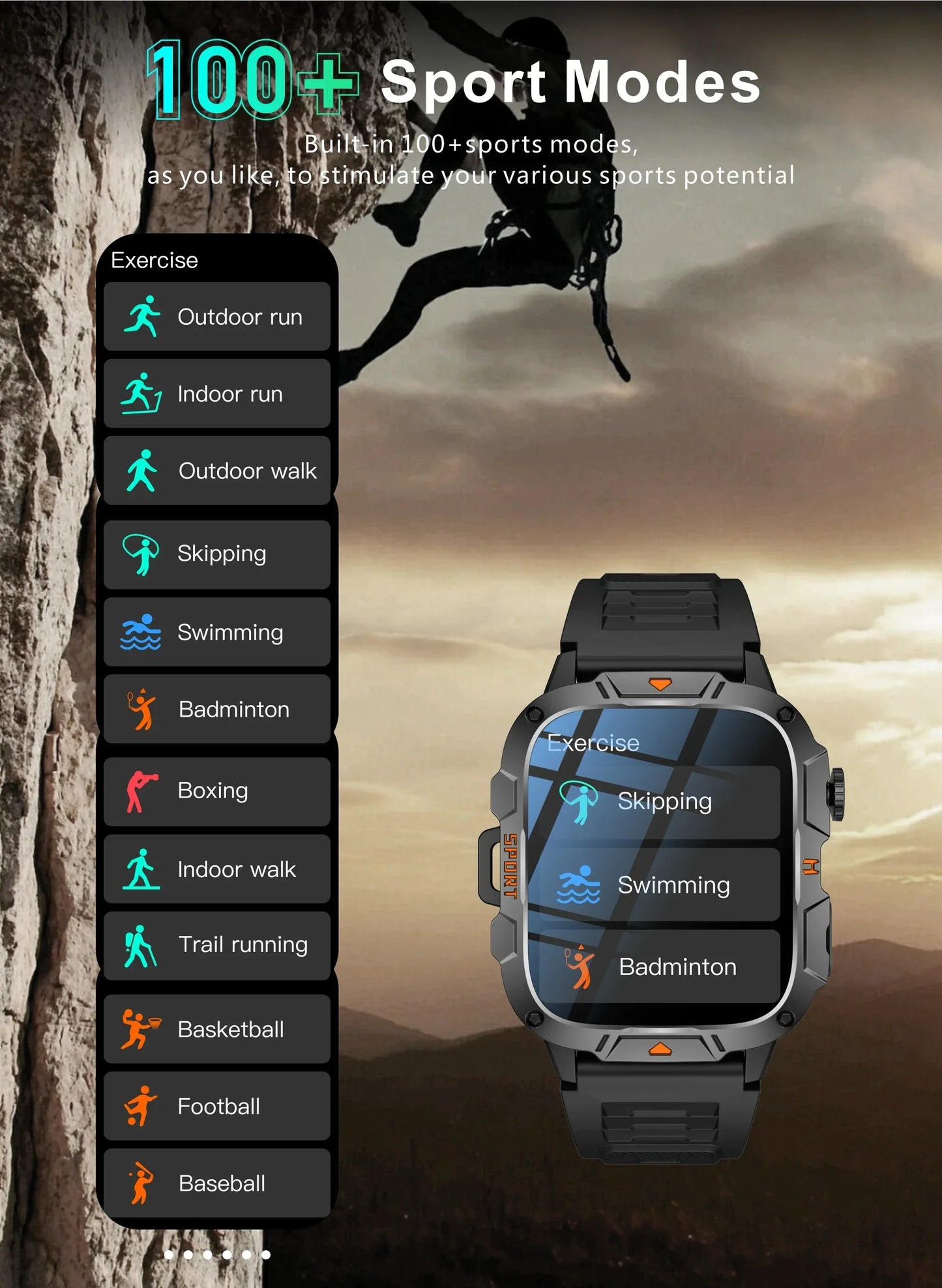 2025 Outdoor Sports Smart Watch GPS Tracker 5ATM Flashlight 1.96" HD Display Screen Bluetooth Call Men Fitness Watches - Wear444