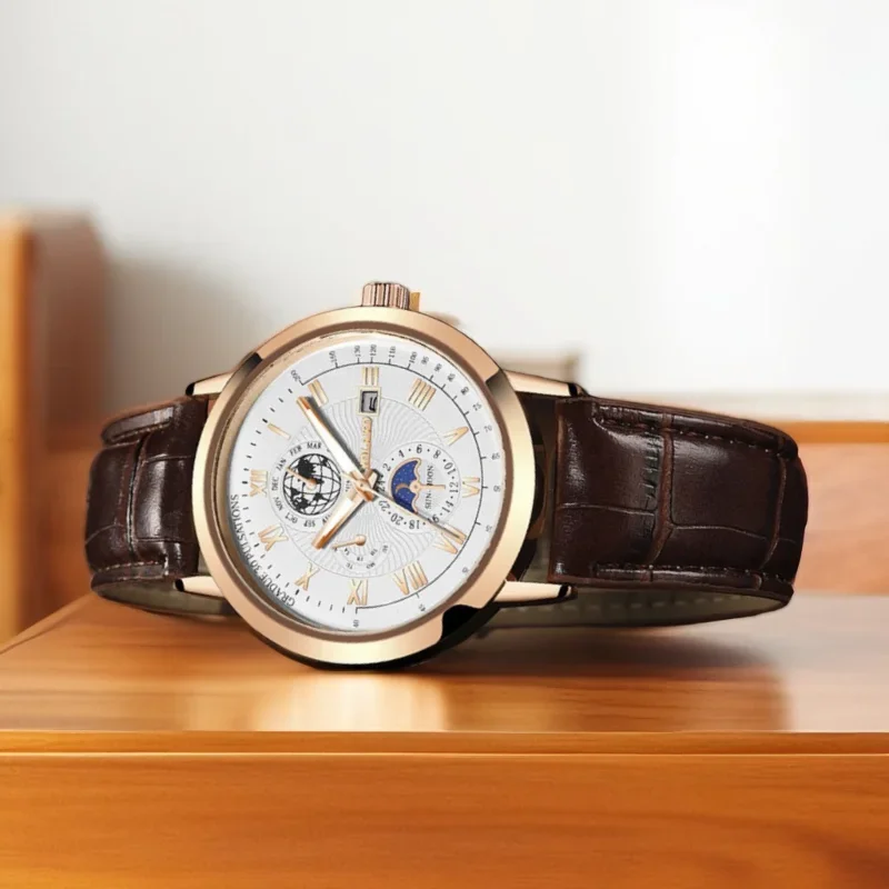 New men's quartz watch Leather Mens Luxury Business gentlemanliness Quartz Wrist Watch for Business activity