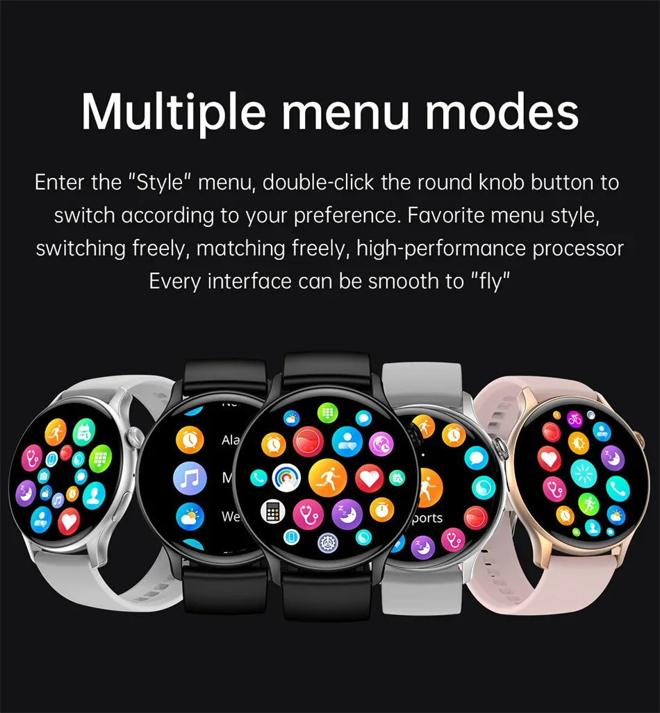 2026 New True AMOLED Smart Watch Ladies Screen Always Show Time 466*466 HD Health Tracker Voice Calling NFC Smartwatch Women - Wear444