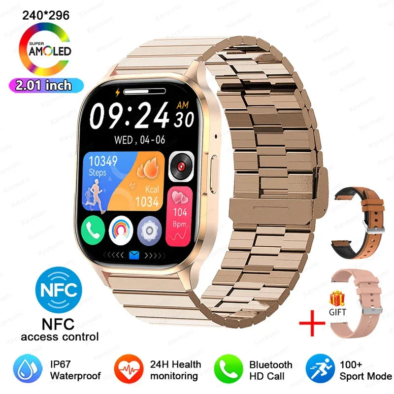 2026 Fashion Women Watch Ultra Smart Watches 2.01"AMOLED Full Touch Screen Call health Sport Smartwatch For Android IOS Ladies - Wear444