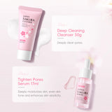 4pcs sakura skincare set mild non-irritating nourishing moisturizing cleanser serum eye cream face cream set