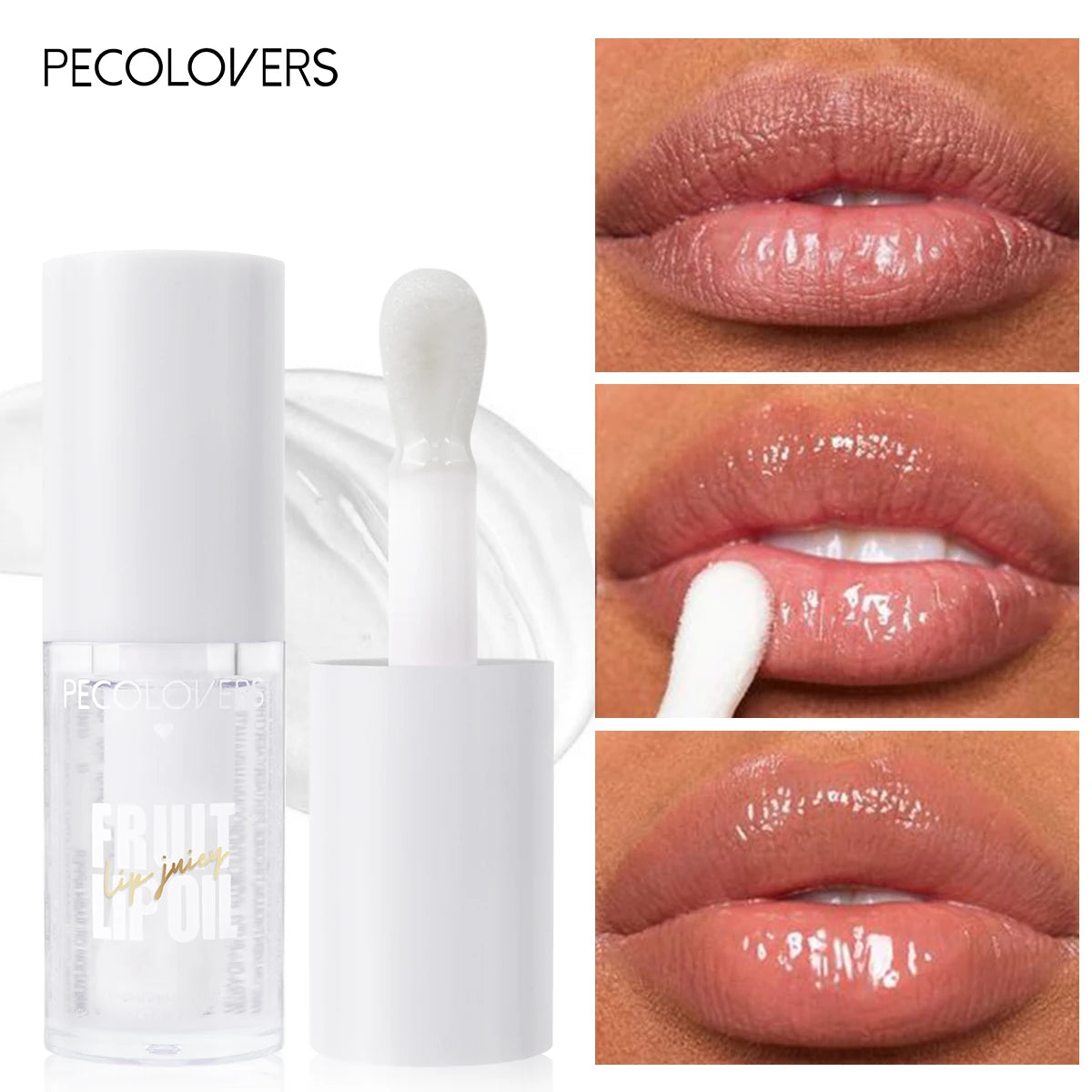 Glitter Plumping Lip Gloss Jelly Strawberry Moisturizer Fruit Lip Oil Transparent Fullness Lip Tint Gel Soft Tube Makeup LipCare