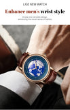 LIGE Quartz Man Watch Leather Fashion Luxury Watch for Men Military Casual Sports Outdoor Waterproof Wristwatch Reloj Hombre New