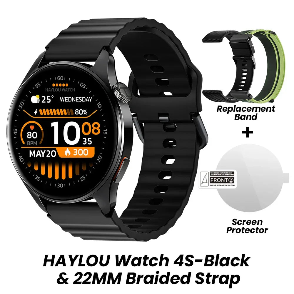HAYLOU Watch 4S GPS Smartwatch 1.43” HD AMOLED Display 5 Satellite GPS Positioning 120+ Workout Modes Sport Fitness Smart Watch - Wear444