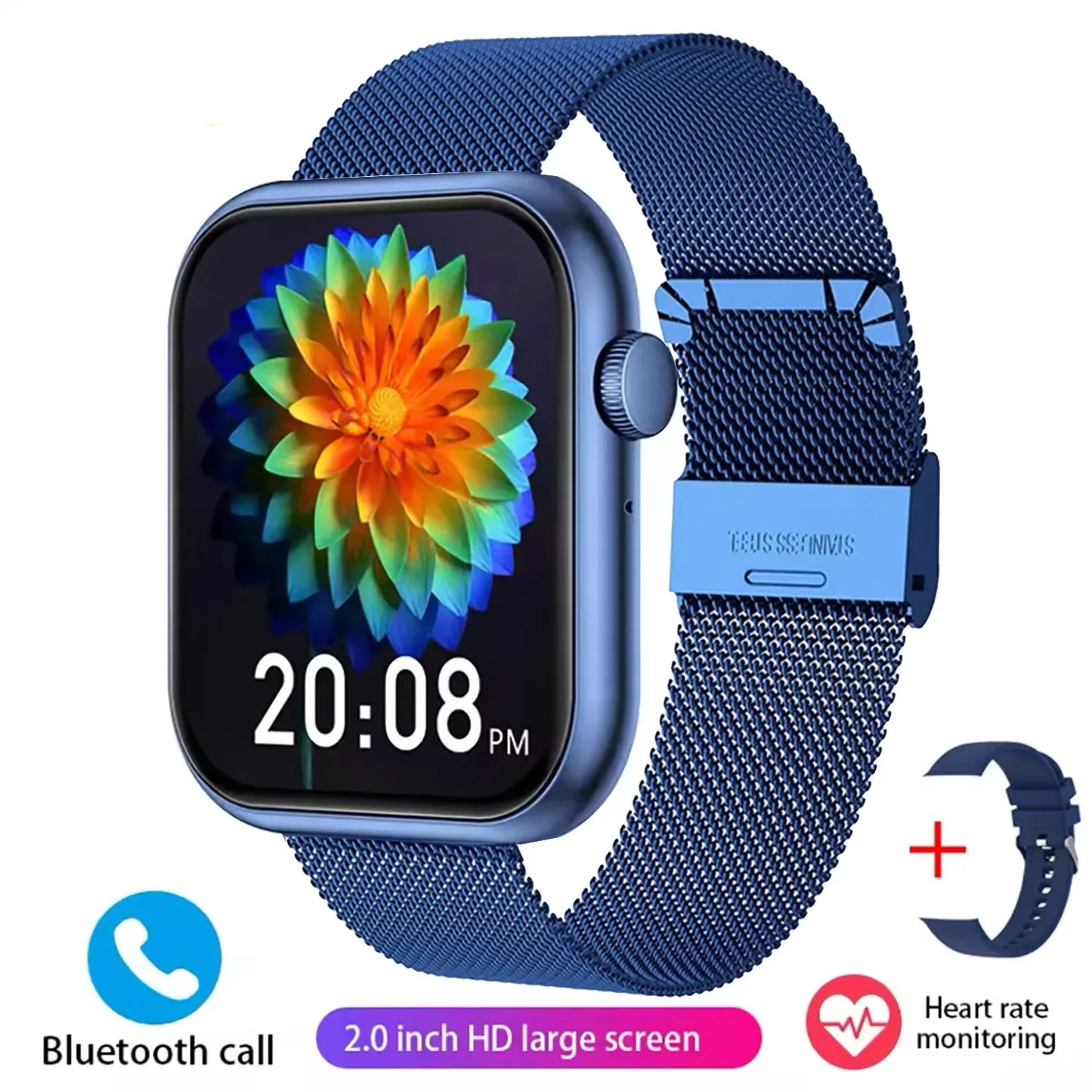 For Apple iPhone 14 Pro Max 14 Plus 13 12 Pro Max Mini 2023 Smart Watch 1.28" BT Call Sports Sleep Monitor Heart Rate for Men - Wear444