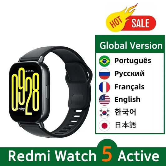 New Global Version Xiaomi Redmi Watch 5 Active Smartwatch 2" Display Bluetooth Phone Call 140+ Sport Mode 5ATM Waterproof - Wear444