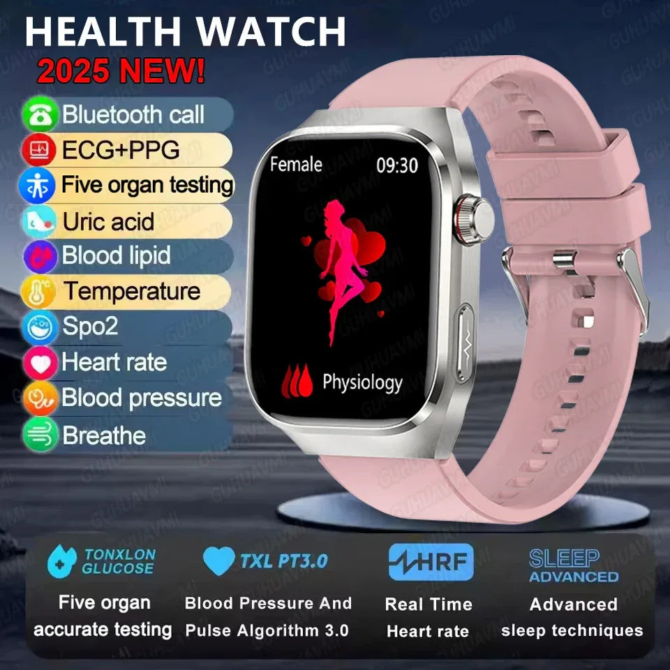 2025New Micro Physical Examination Smart Watch For Men Uric Acid Body Fat Five Organ Health Watches Bluetooth Call SmartBracelet - Wear444