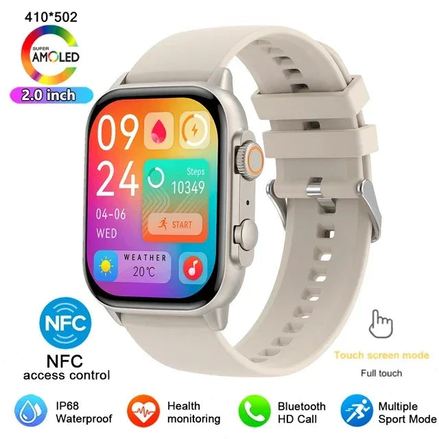 AMOLED Screen Ultra Smart Watch Always Show Time Bluetooth Call Series 8 High Refresh Rtae NFC Smartwatch Men Sport Watch Women - Wear444