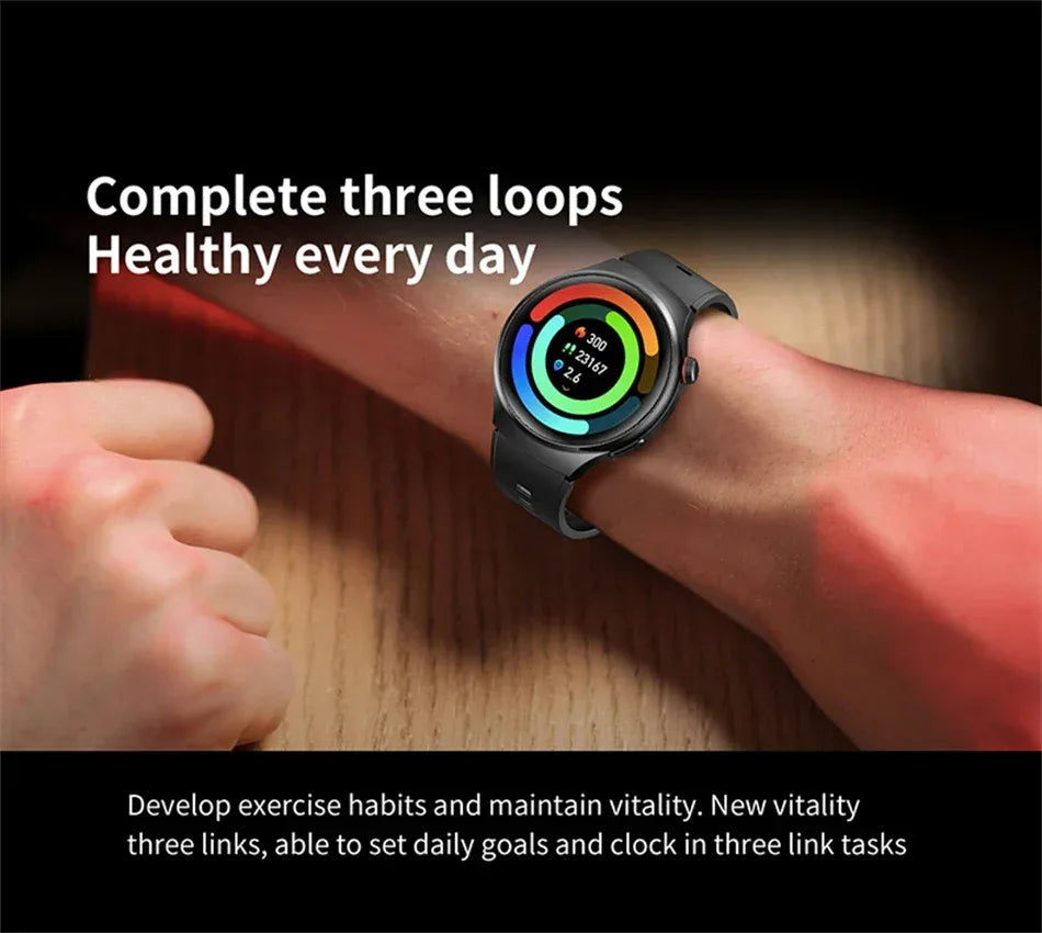 Gift Man Health Monitor Waterproof BT Call NFC AMOLED Screen 360*360 GPS Track Compass New military GT4 Pro 2026 SmartWatch Men - Wear444