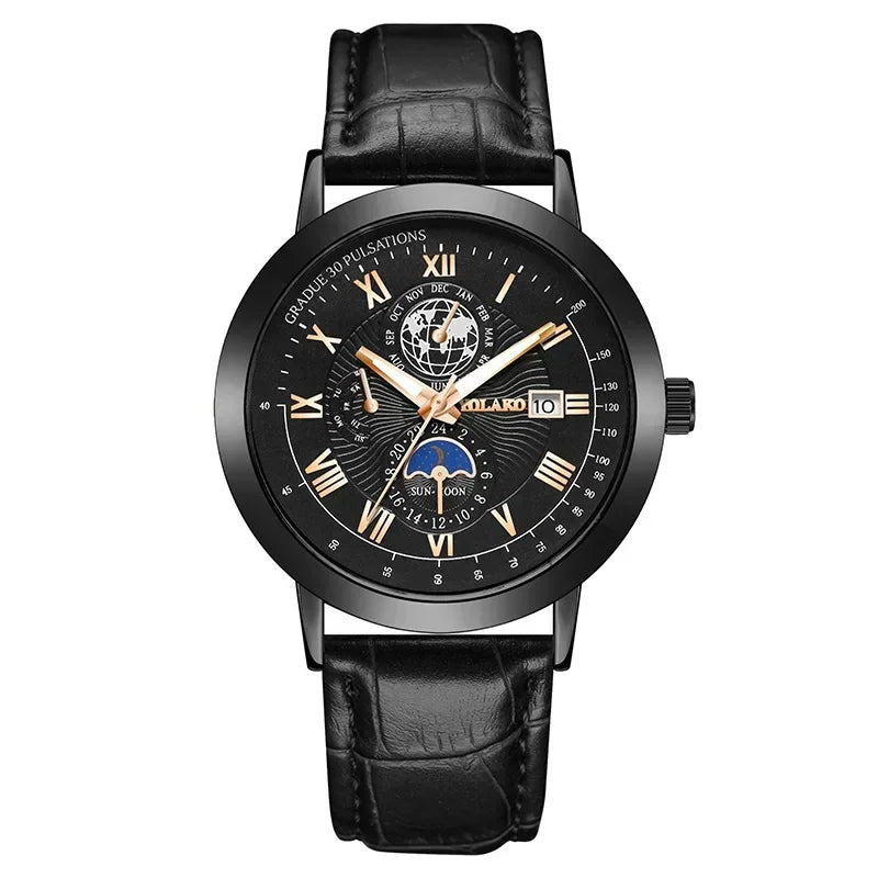 New men's quartz watch Leather Mens Luxury Business gentlemanliness Quartz Wrist Watch for Business activity