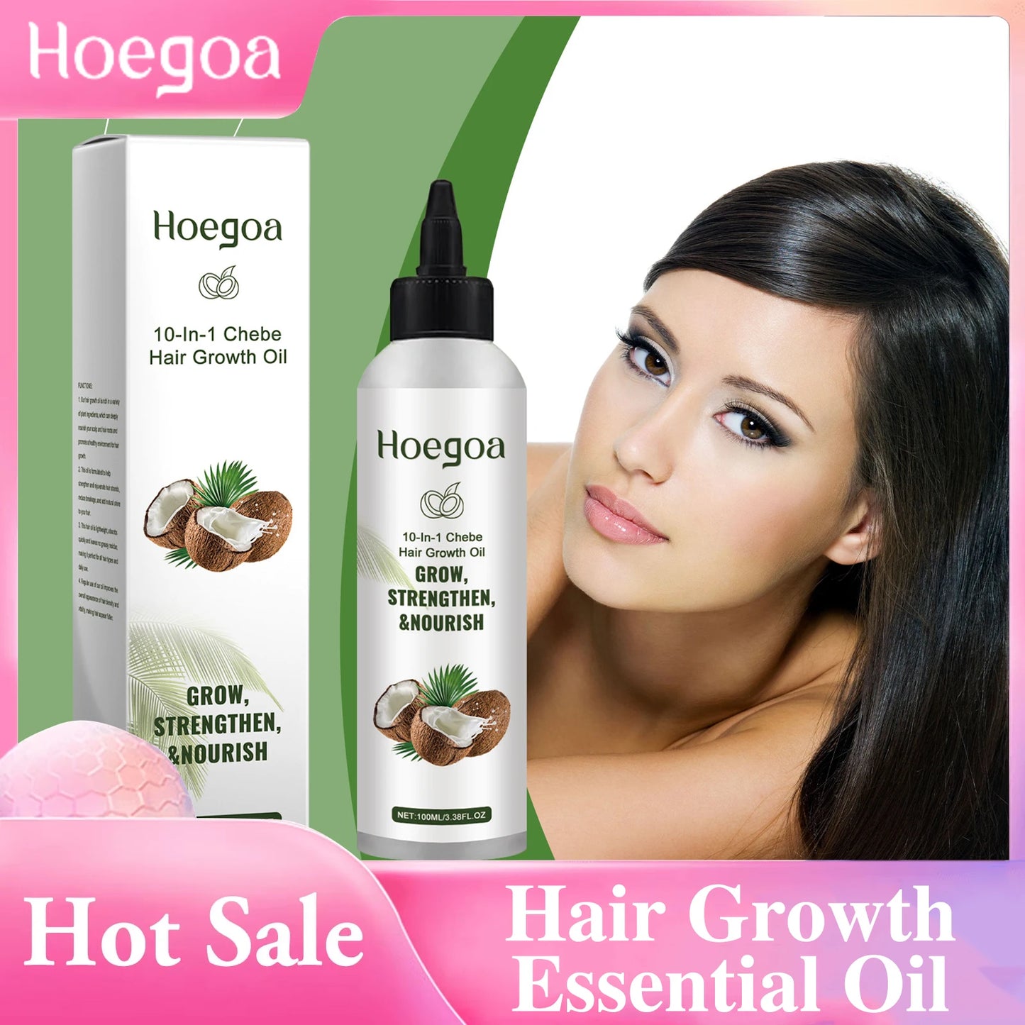 Hair Growth Essential Oil Shiny Strengthen Improve Breakage Dryness Soft Smoothing Lightweight Nourishing Rejuvenating Serum Oil