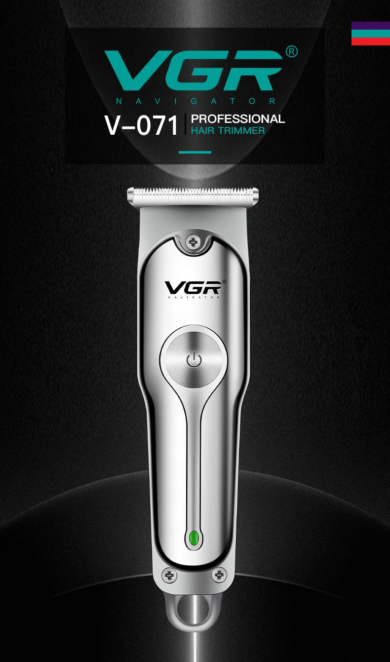VGR Hair Cutting Machine Cordless Hair Trimmer Professional Hair Clipper Electric Haircut Machine T-Blade Clipper for Men V-071