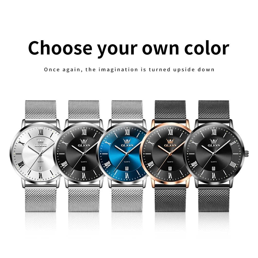 OLEVS Premium Stainless Steel Business Watch - Waterproof Quartz Timepiece