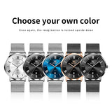 OLEVS Casual Fashion Business Quartz Watches for Men Top Brand Original Stainless Steel Mesh Belt Waterproof Calendar Men Watch