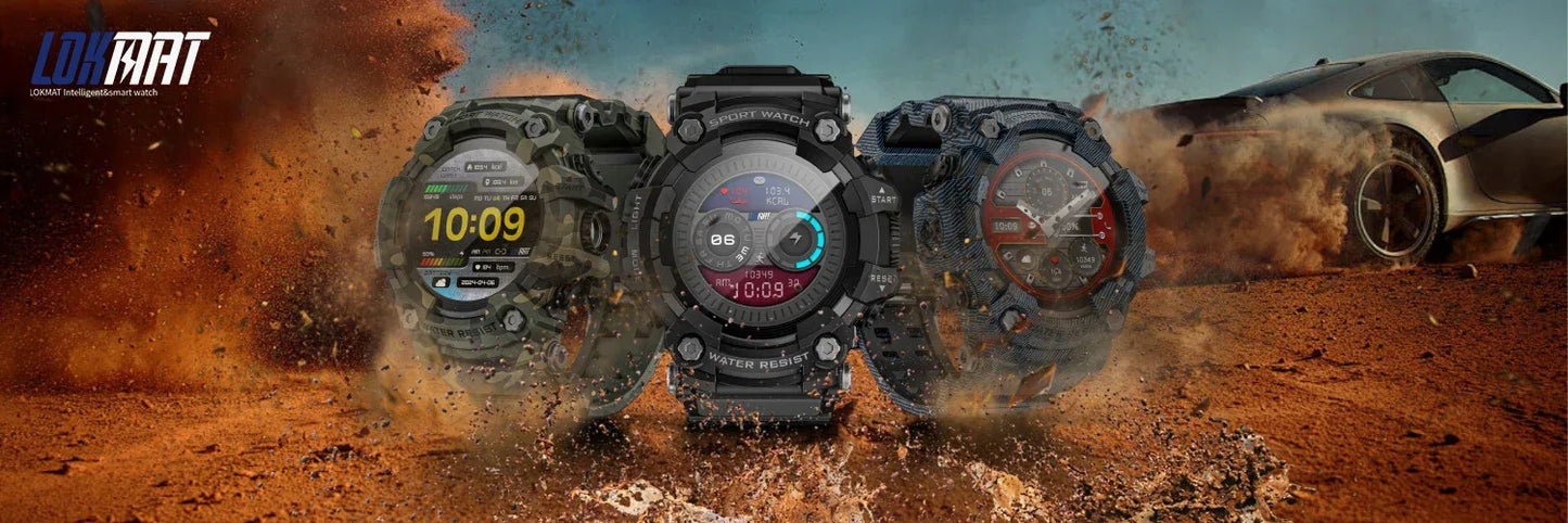 LOKMAT ATTACK-GT Upgrade Sport Smart Watch Waterproof Bluetooth Calls Rugged Smartwatches Flashlight Fitness Tracker for Phone - Wear444