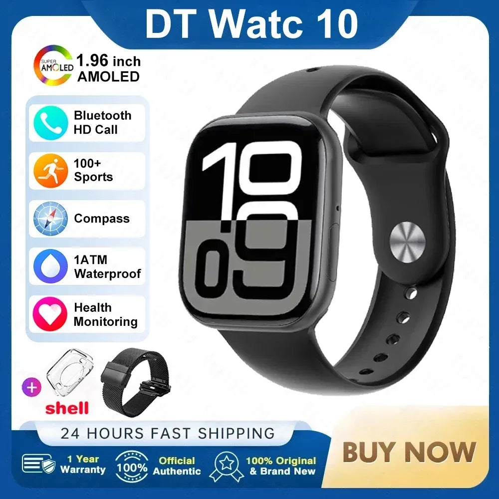 2025 New Original for Apple DT Watch 10 Smart Watch Men AMOLED 4GB Memory Music 3D Surround BT Call Waterproof smart watch Woman - Wear444