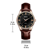 Men'S Quartz Watches Casual High Quality Fashion Waterproof Business Luxury Retro Round Dial Leather Strap Watches