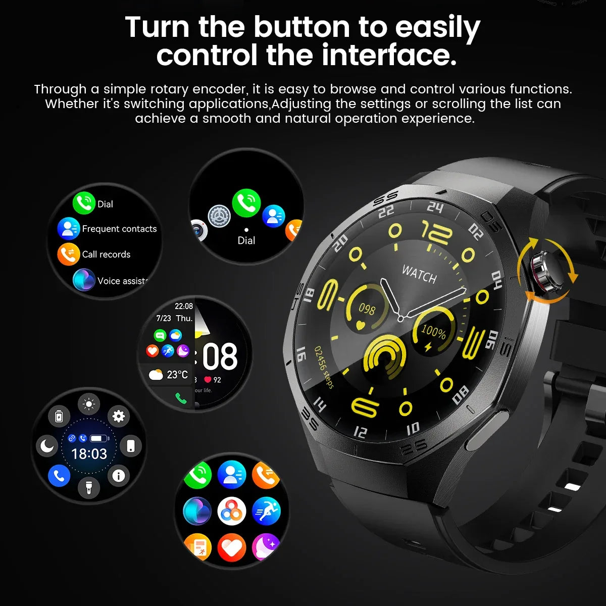 2025New For Android and ios Smart Watch Men AMOLED Screen GPS Motion trajectory Heart Rate Bluetooth Calls SmartWatch Waterproof - Wear444