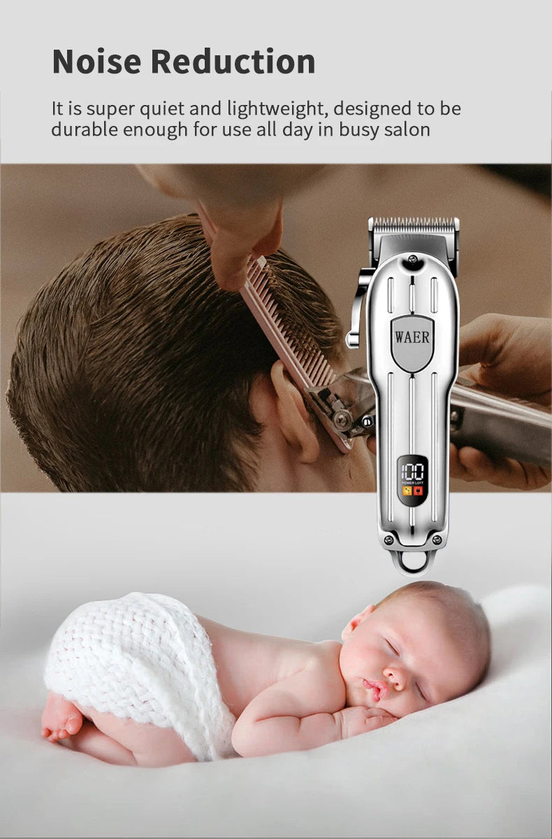 Hair Clipper Professional Electric Hair Clipper Rechargeable Hair Trimmer Machine Men's Electric Shaver Barber Cutting Machine