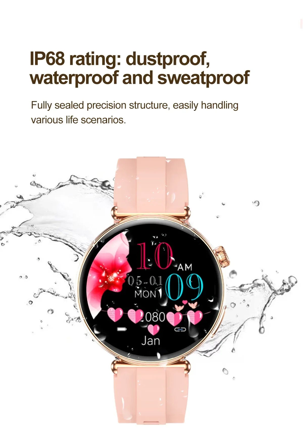 2026 New Women AI Smart Diagnosis Smart Watch HRV+ECG Uric Acid Blood Oxygen Health Monitor IP68 Waterproof Sports Smartwatches - Wear444