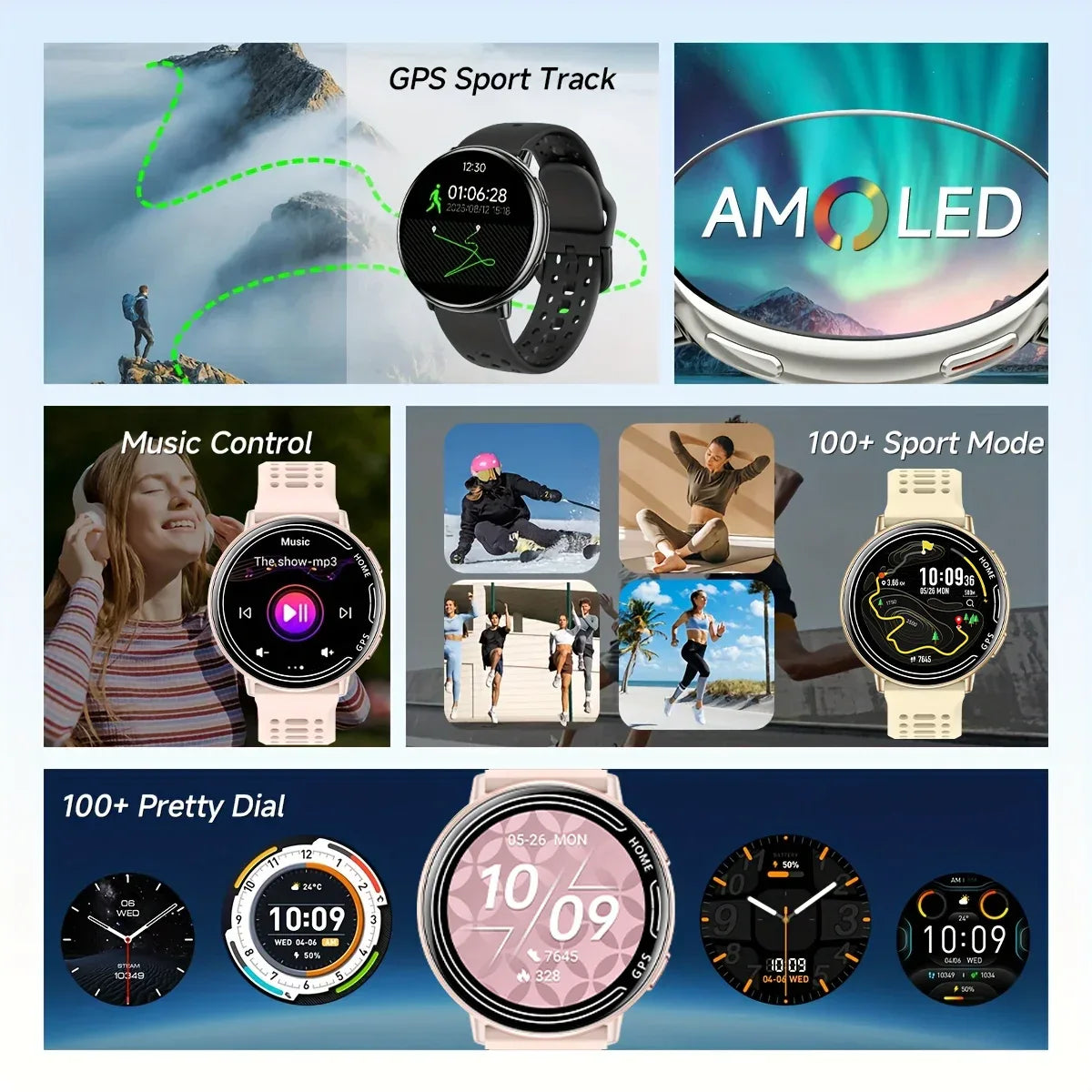 For Amazfit Active 2 GPS smartwatch for Men and Women, Ai GPT Amoled waterproof sports smartwatch Compass NFC BT call watch New - Wear444