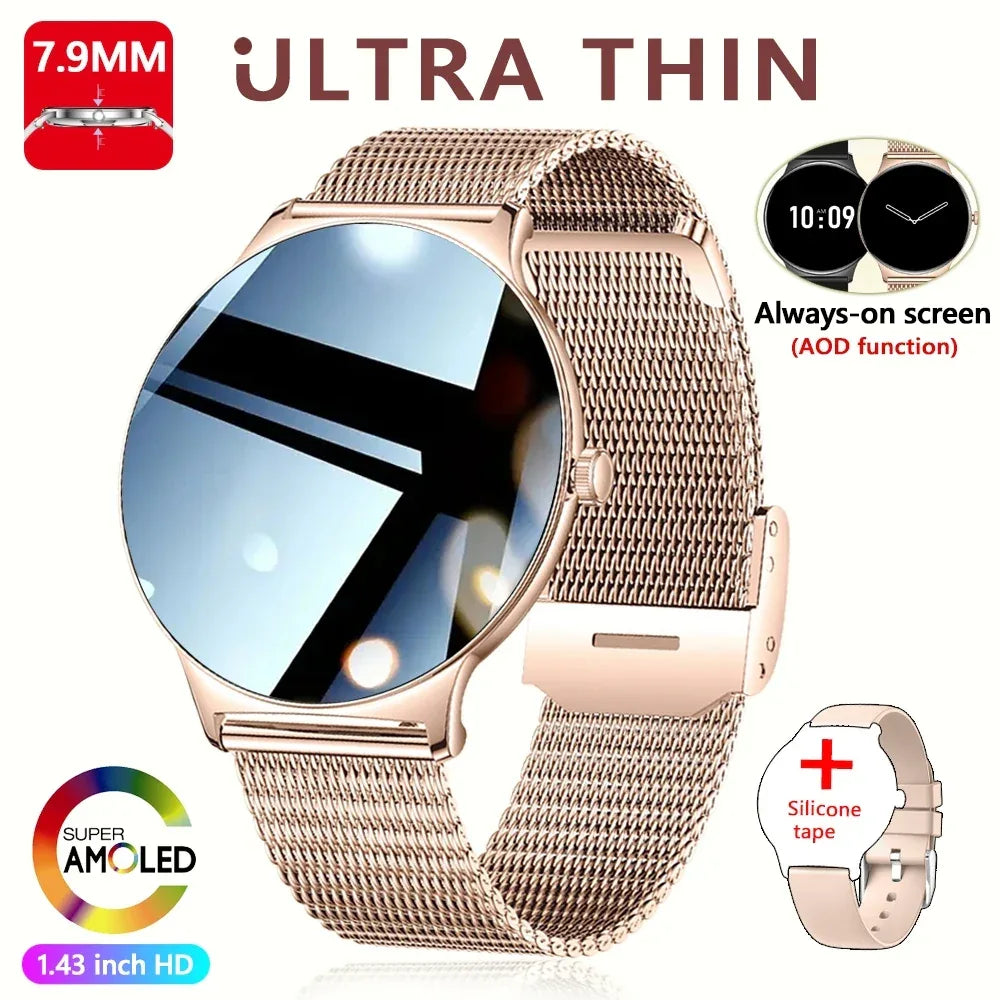 For Huawei Xiaomi New Ultra Thin Smart Watch Women Screen Always Display Time Sports Bracelet Bluetooth Call Fashion Smartwatch - Wear444