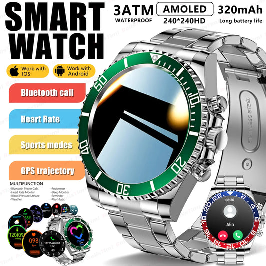 2025 New Men's Smart Watch 1.3" AMOLED HD Screen GPS Exercise Tracking Heart Rate Bluetooth Call Fashion Women's Smart Watch - Wear444